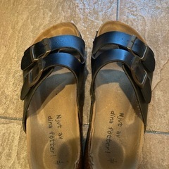 シンプル サンダル スリッパ 黒 ブラックの画像