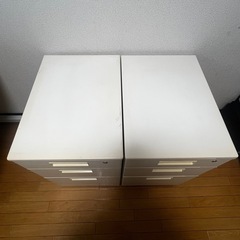 【中古】キャビネット　3段　鍵付き　2台の画像