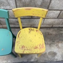 ヴィンテージ 木製 チェア2脚　古道具の画像