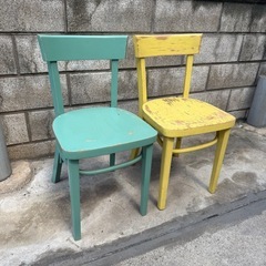 ヴィンテージ 木製 チェア2脚　古道具の画像