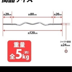 【即トレOK】バーベル Wシャフト 120cm 28mm プレート20kg付 ベンチプレス 筋トレ ダンベル EZバー の画像