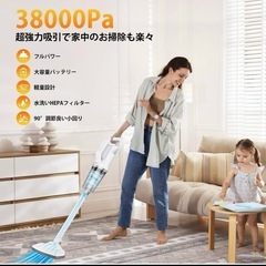 掃除機 コードレス スティッククリーナー 38000Pa 強力吸引 長時間稼働の画像