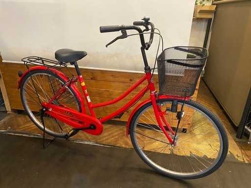 【防犯登録無料！】26インチ　ママチャリ　レッド