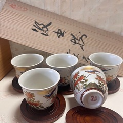九谷焼 九谷邦泉 汲出 湯呑み 茶器 5客の画像