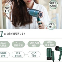 新品❤️ドライヤー 大風量 速乾 ヘアドライヤー マイナスイオン 1500Wの画像