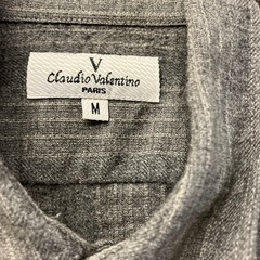 K2508-107 Cloudio Valentino ウールシャツ サイズ:M シルバーグレー 中古美品の画像