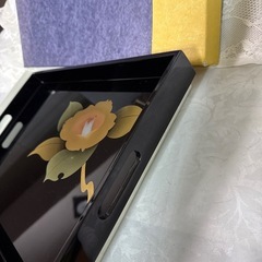南山工房　木製漆器　金花蒔絵　長角盆　未使用品の画像