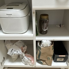 キッチンボード　ホワイト　白　レンジ台　炊飯器　　の画像