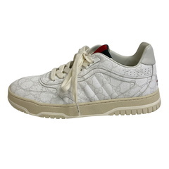 グッチ GUCCI 24.5～25.0 スニーカー GGスプリーム シェリー ローカット 816818 ホワイトの画像