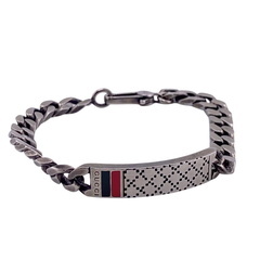 グッチ GUCCI ブレスレット ディアマンティッシマ ロゴ バングル プレート 295676 シルバーの画像