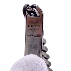 グッチ GUCCI ブレスレット ディアマンティッシマ ロゴ バングル プレート 295676 シルバーの画像