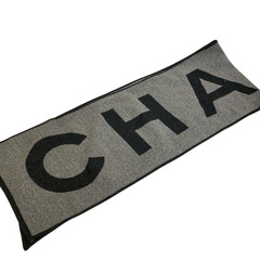 シャネル CHANEL マフラー ロゴ ブラックの画像