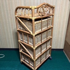 藤　ラタン　4段チェスト　収納　家具　箪笥　昭和レトロの画像