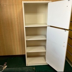 昭和レトロ　ビンテージ　木製キャビネット 4 段収納 ホワイト　ヴィンテージの画像