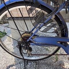自転車　青　26インチの画像