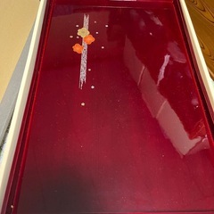 木製漆盆　おぼん　箱入り美品の画像