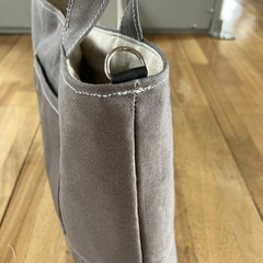 帆布トートバッグ 濃いグレー ハンドメイド 0809新品未使用の画像