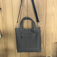 帆布トートバッグ 濃いグレー ハンドメイド 0809新品未使用の画像