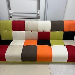 パッチワーク　ソファベッド　3人がけの画像