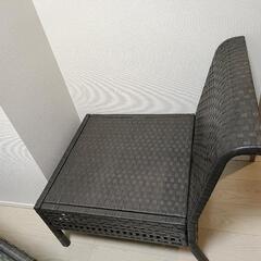 IKEA ガーデンテーブル　＆　チェア　ラタン調　の画像