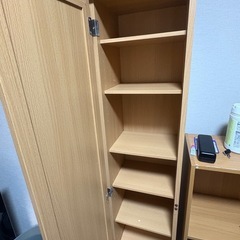 ミラー付き　収納棚　全身鏡の画像
