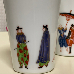 香蘭社　オランダ人　ペア　陶器　湯呑みの画像
