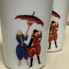 香蘭社　オランダ人　ペア　陶器　湯呑みの画像