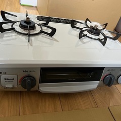 【美品・6ヶ月使用】Rinnai LPガス用 ガスコンロ 2口＆グリル付き（パイプ付属・清掃済）の画像