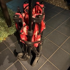 CAPTAIN STAG　CAMPOUT　収束型 4輪キャリー　アウトドアワゴン　キャリーケース　ピンクカモフラージュの画像