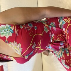 レジーナロマンティコ REGINA ROMANTICO 日本製 花柄 ストレッチ ジャージー ラップ風 ワンピース 36 S相当 ノースリーブ 膝丈 ピンク 送料無料の画像