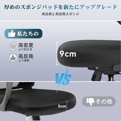 【新品】オフィスチェア 椅子 疲れない 跳ね上げ式アームレスト 2Dヘッドレストの画像