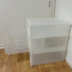 衣装ケース　クリアボックス　3段の画像