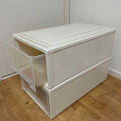 衣装ケース　2段　クリアボックス　収納の画像