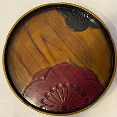≪32cm≫木製の円形のお盆_Bの画像