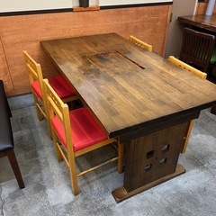机と椅子 店舗用机 真ん中開き机 椅子 セット オフィス用の画像