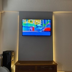 吊り壁　テレビボード　木材とラブリコのセットの画像