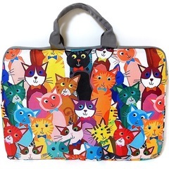 【新品】パソコンケース PCバッグ 猫 ネコ ラップトップ カバー 持ち運び おしゃれ 個性的の画像