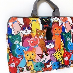 【新品】パソコンケース PCバッグ 猫 ネコ ラップトップ カバー 持ち運び おしゃれ 個性的の画像