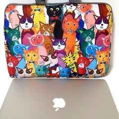 【新品】パソコンケース PCバッグ 猫 ネコ ラップトップ カバー 持ち運び おしゃれ 個性的の画像