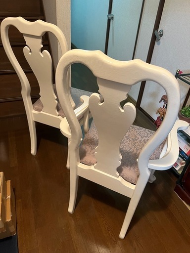 アンティーク 猫脚椅子、チェア、肘掛付き一人掛けヴィンテージ2脚セット Used チェアー 椅子 猫脚 アンティーク 肘掛け有り ダイニング