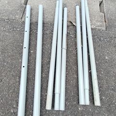 テントポール、タープポール スチール製シルバー  196cm～226cmの画像