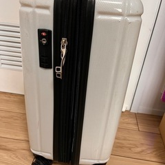 ホワイト20インチ超軽量静音キャリーバッグ、ダイヤル式ロック付きの画像