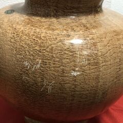 鍾乳石壺　花瓶　美術工芸品　18kg　底に文字記載有の画像