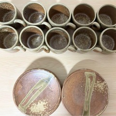 伊賀焼き　10点セット　コップ　お皿の画像