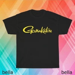 ガマカツ風 メンズ 半袖Tシャツ（Lサイズ）ブラック×イエローの画像