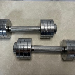 【可変式】クロームダンベル 5kg 調整式（2本セット）の画像