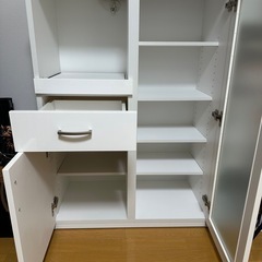 ニトリ レンジボード 食器棚 キッチンボード 白 ホワイト の画像