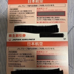 JAL株主割引券　2枚 の画像