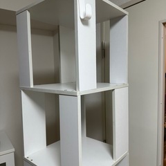 回転式本棚　ホワイトの画像