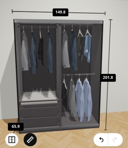 【超美品】IKEA PAX 扉は人気のミラー＆ダークグレー※解体、送料、込 超美品】IKEA PAX 扉は人気のミラー＆ダークグレー※解体、送料、込